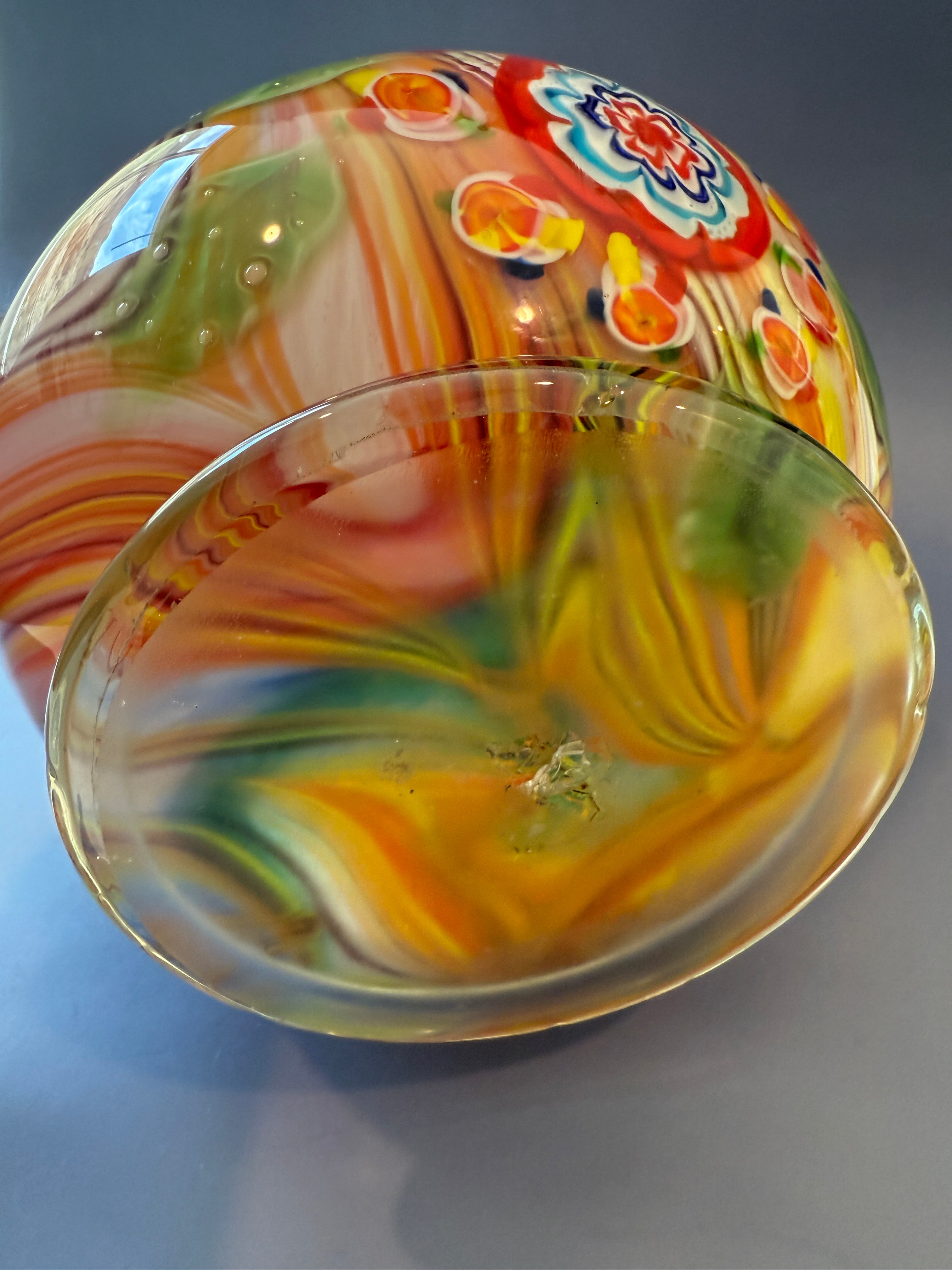 Vintage Murano Millefori Pattern Vase