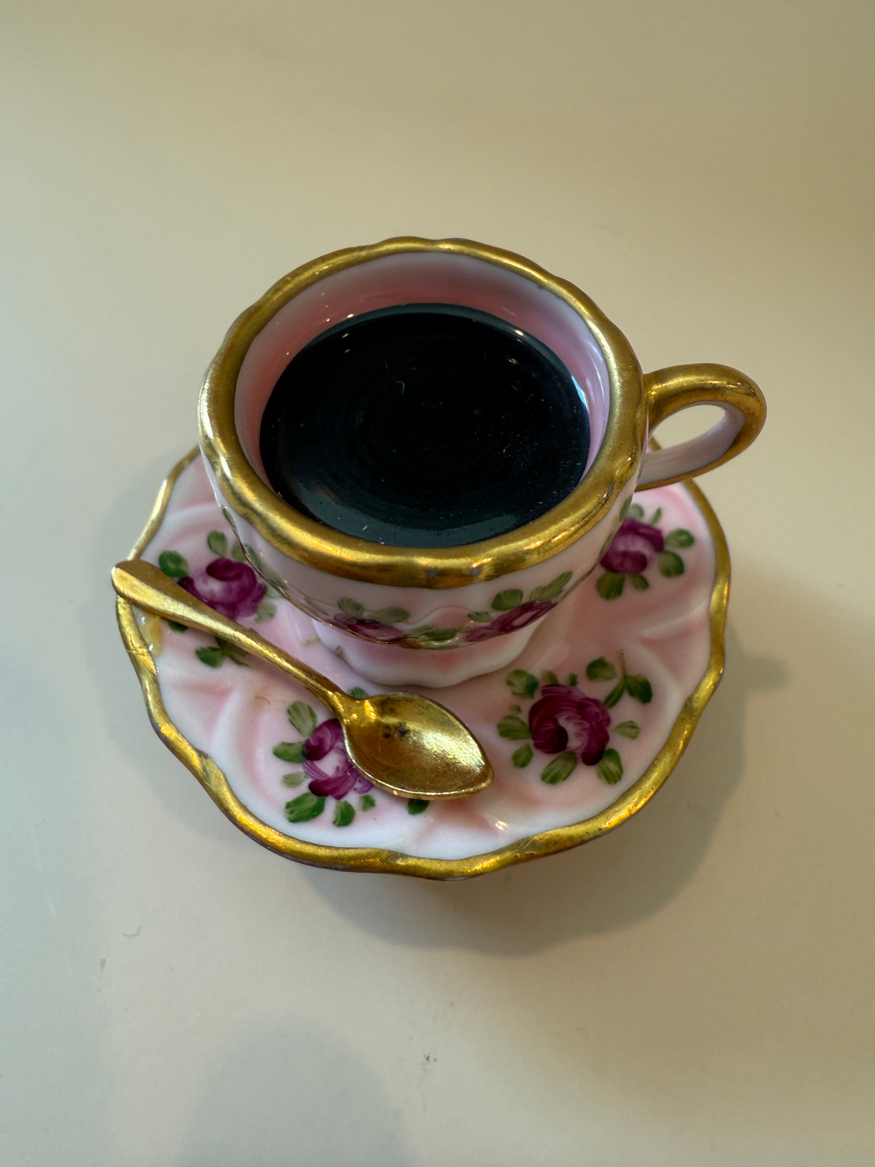 Vintage Limoges Porcelain Teacup Trinket Box