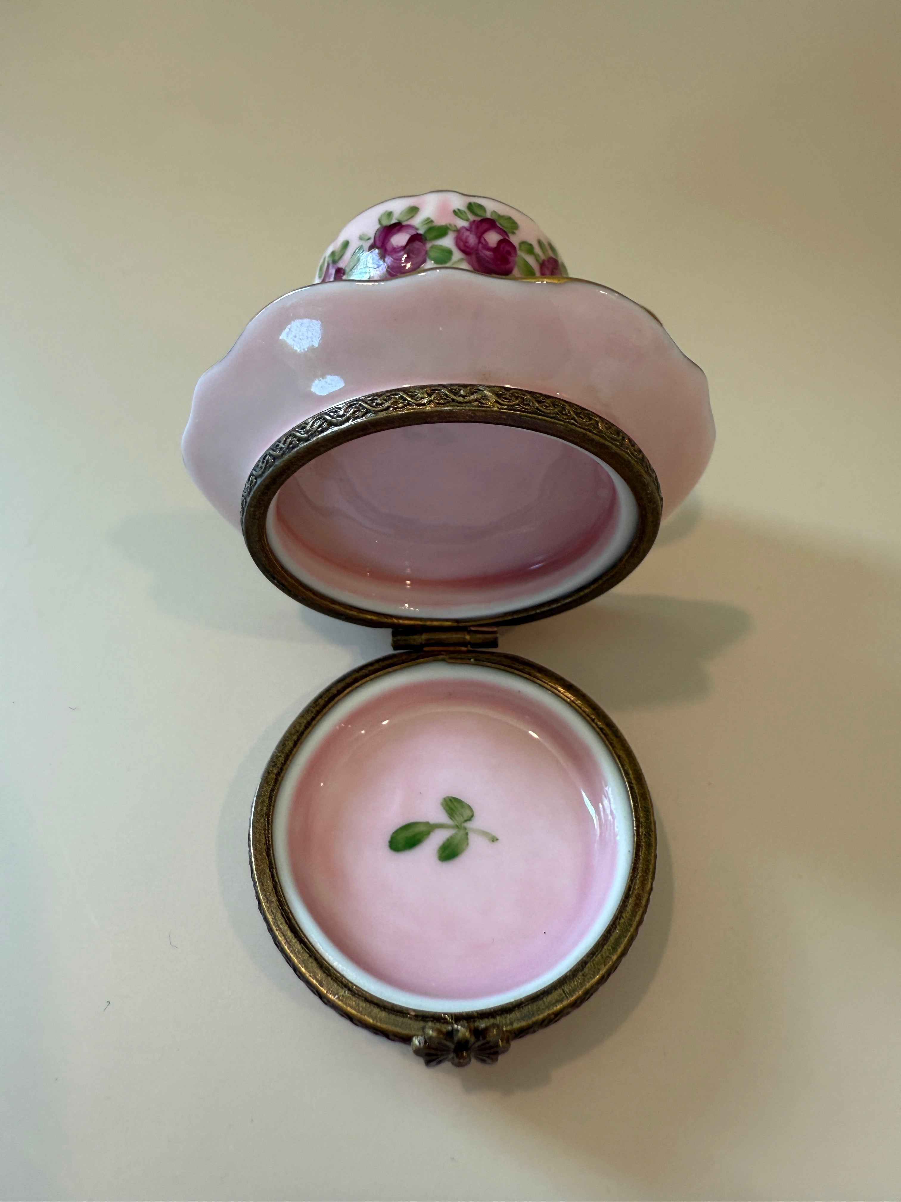 Vintage Limoges Porcelain Teacup Trinket Box