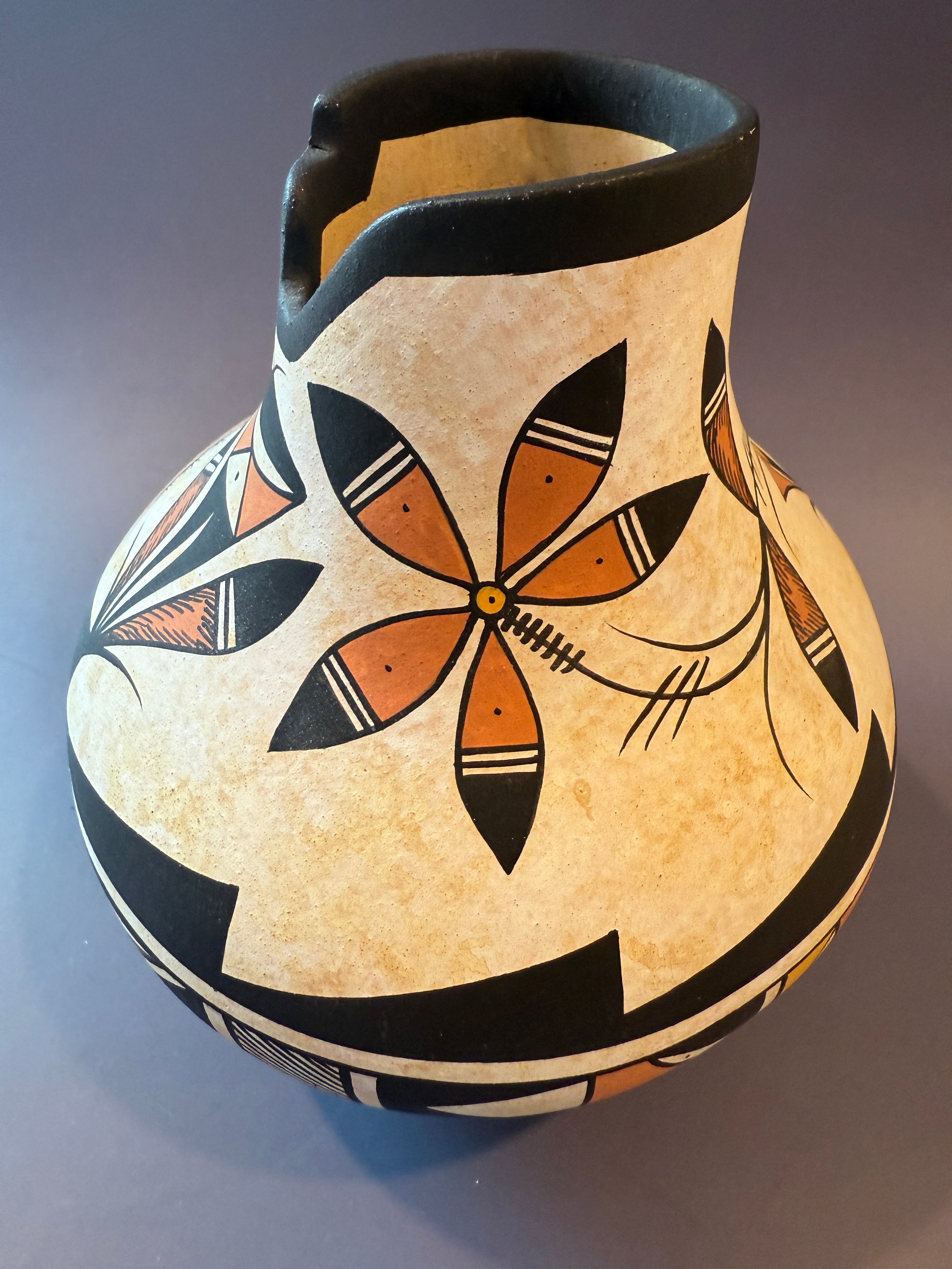 Pueblo Kiva Pottery Vase Vintage Native American, Signed.