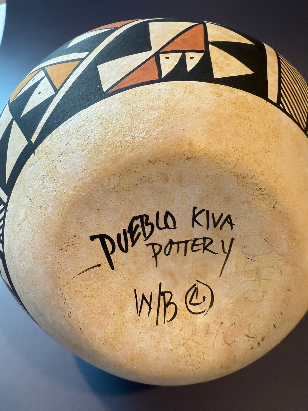 Pueblo Kiva Pottery Vase Vintage Native American, Signed.