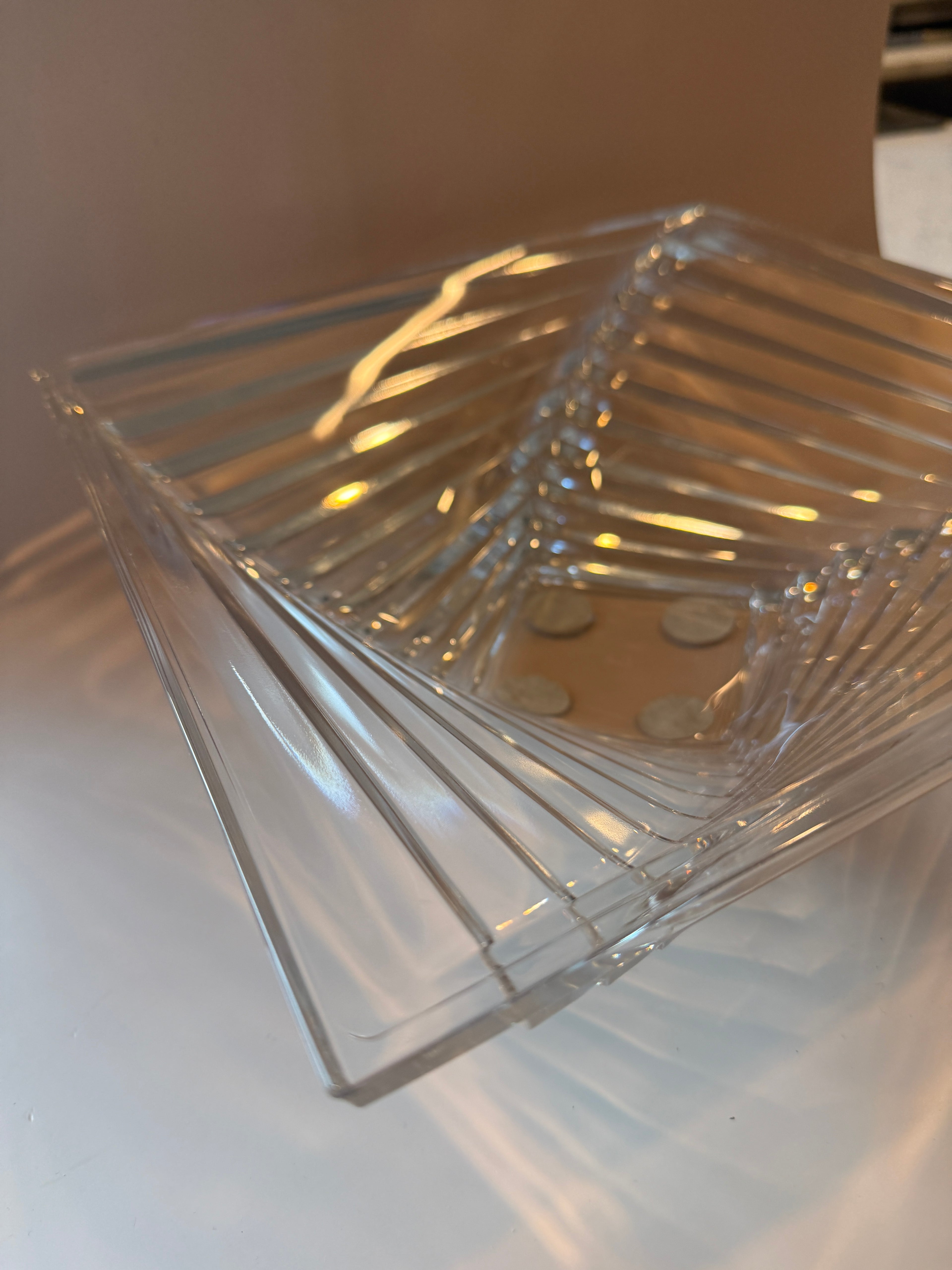 Vintage J.G. Durand Art Deco Style Geometric Crystal Bowl.