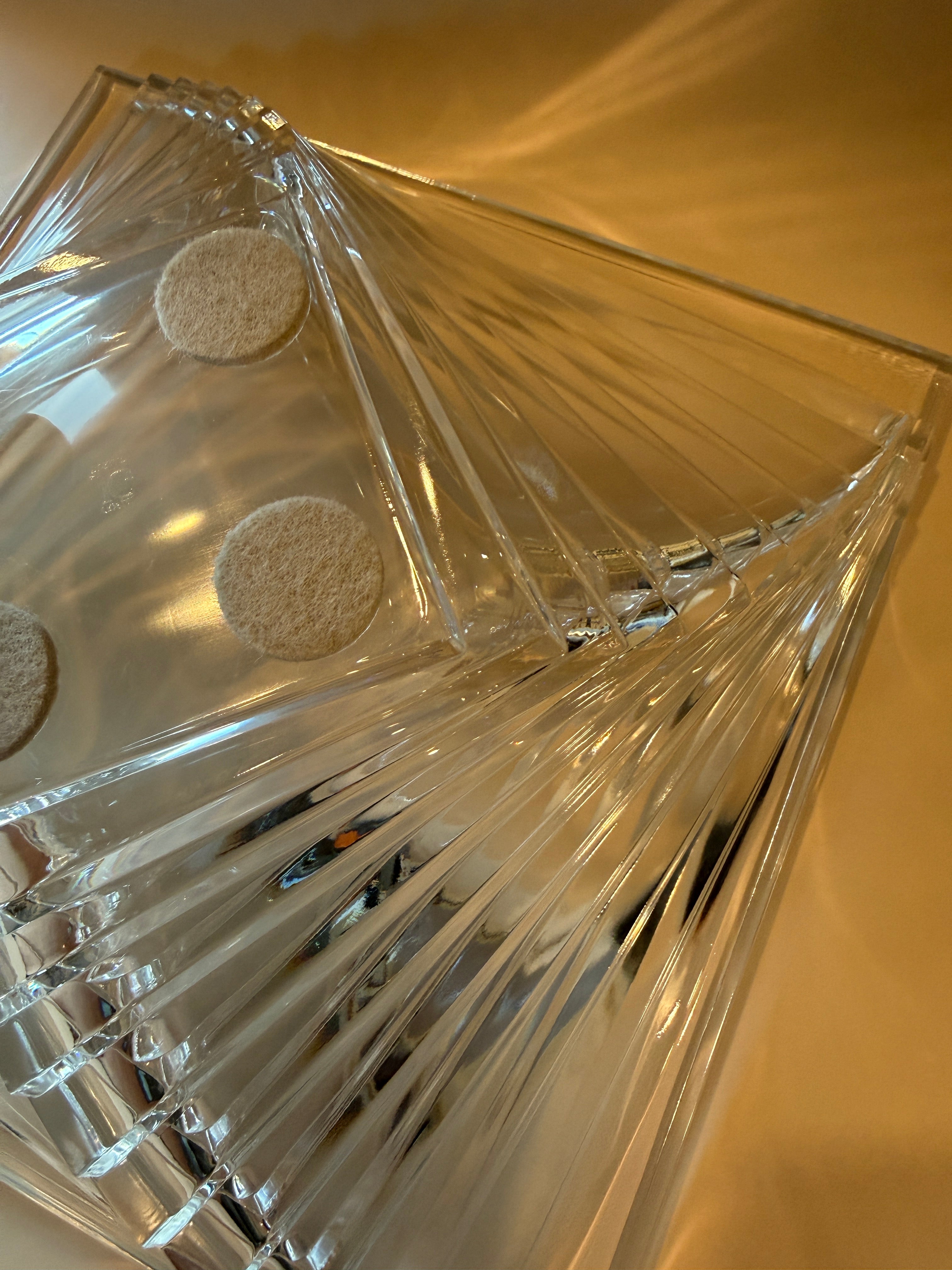 Vintage J.G. Durand Art Deco Style Geometric Crystal Bowl.