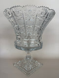 Vintage Cut Crystal Footed Vase.