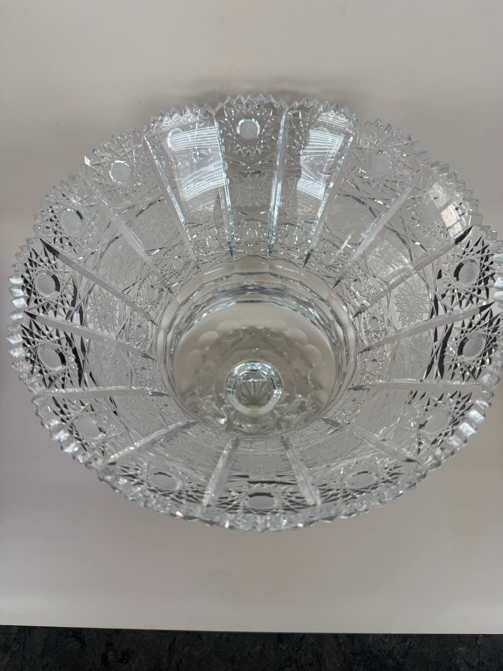 Vintage Cut Crystal Footed Vase.