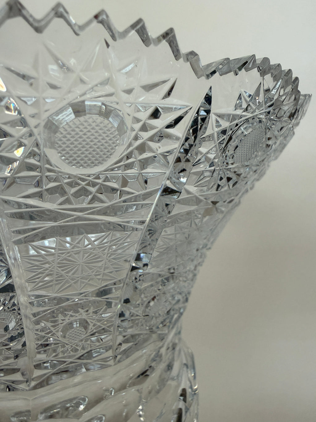 Vintage Cut Crystal Footed Vase.