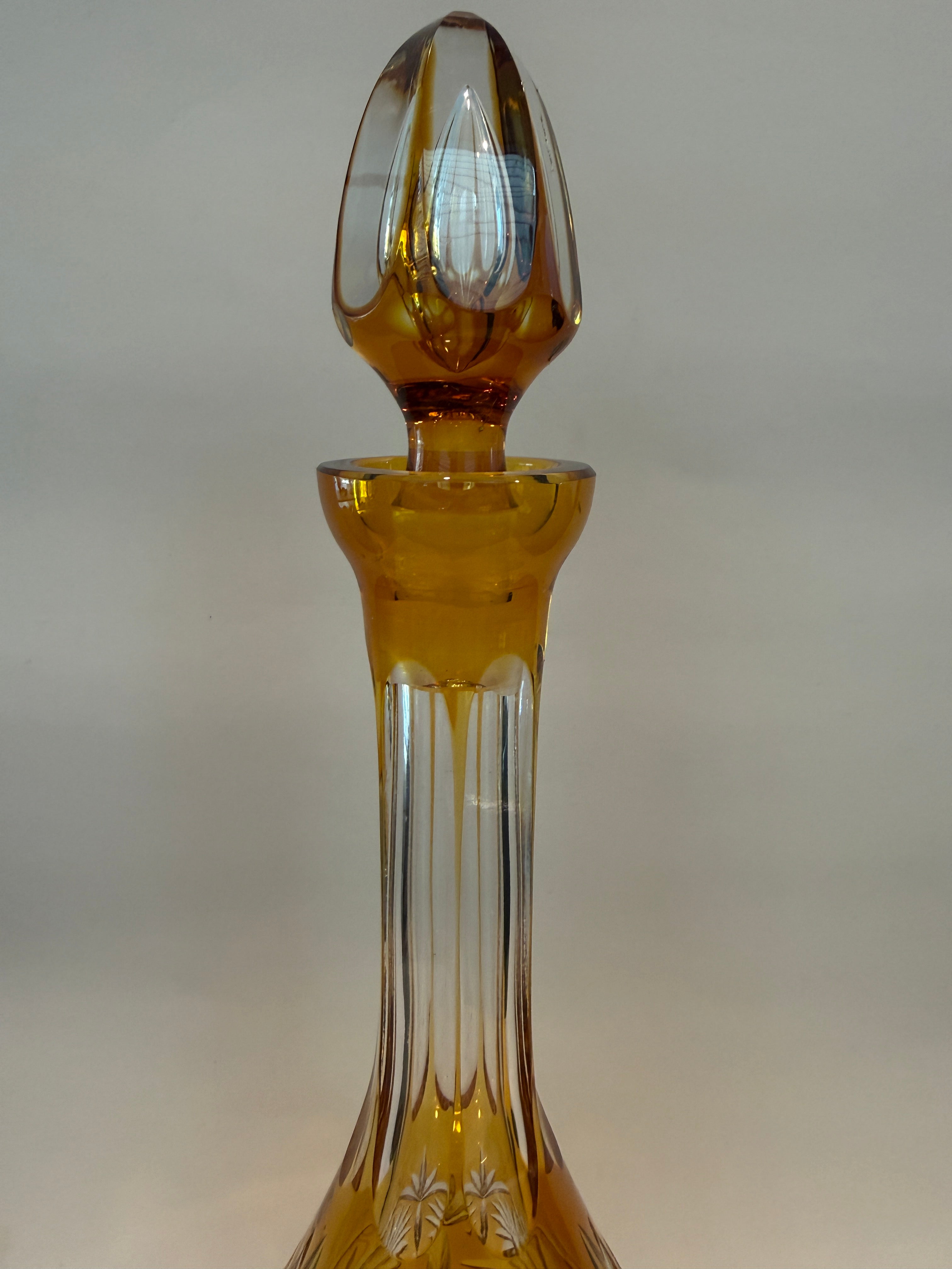 Vintage Nachtmann Traube Amber Decanter.