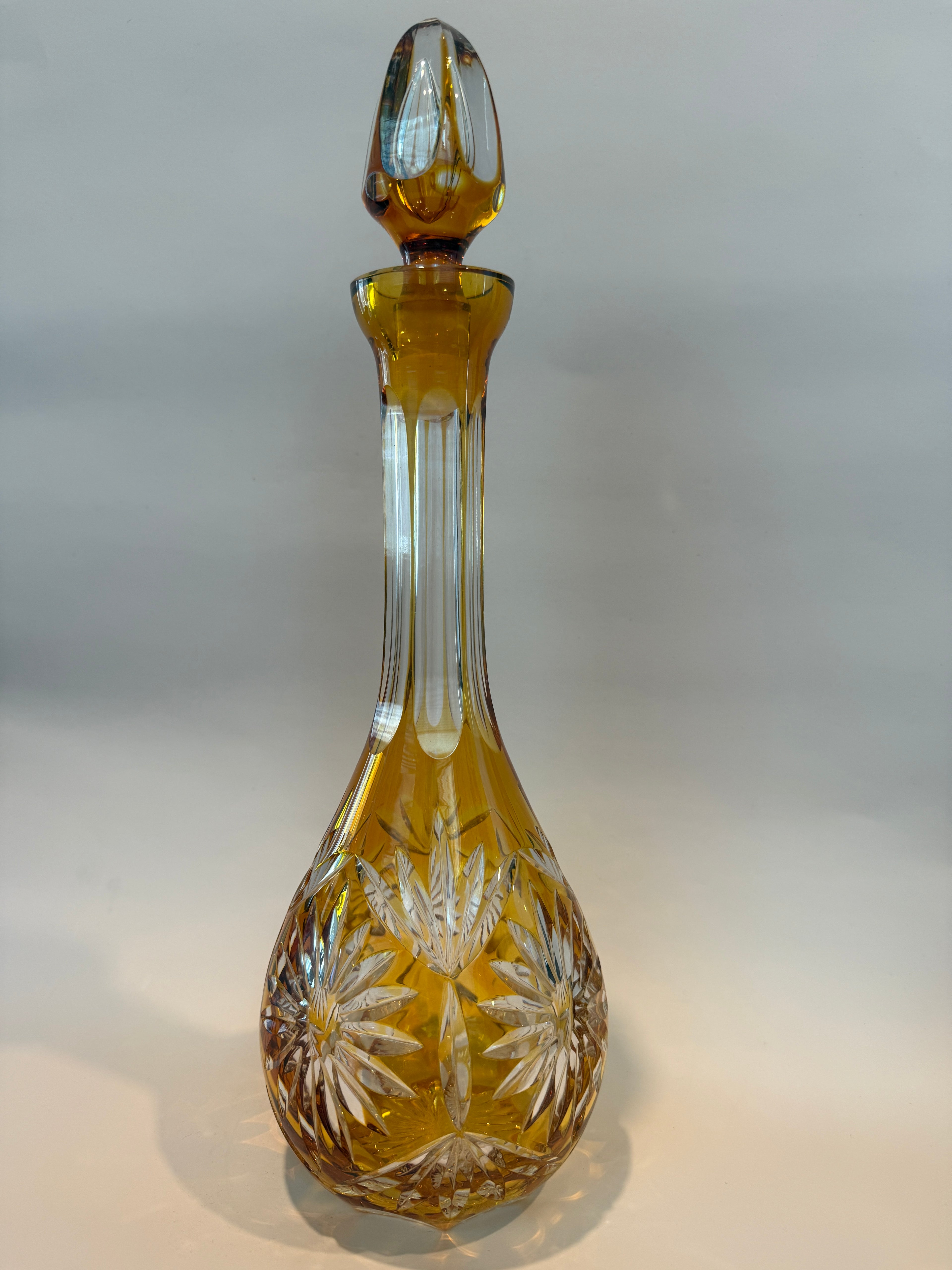 Vintage Nachtmann Traube Amber Decanter.