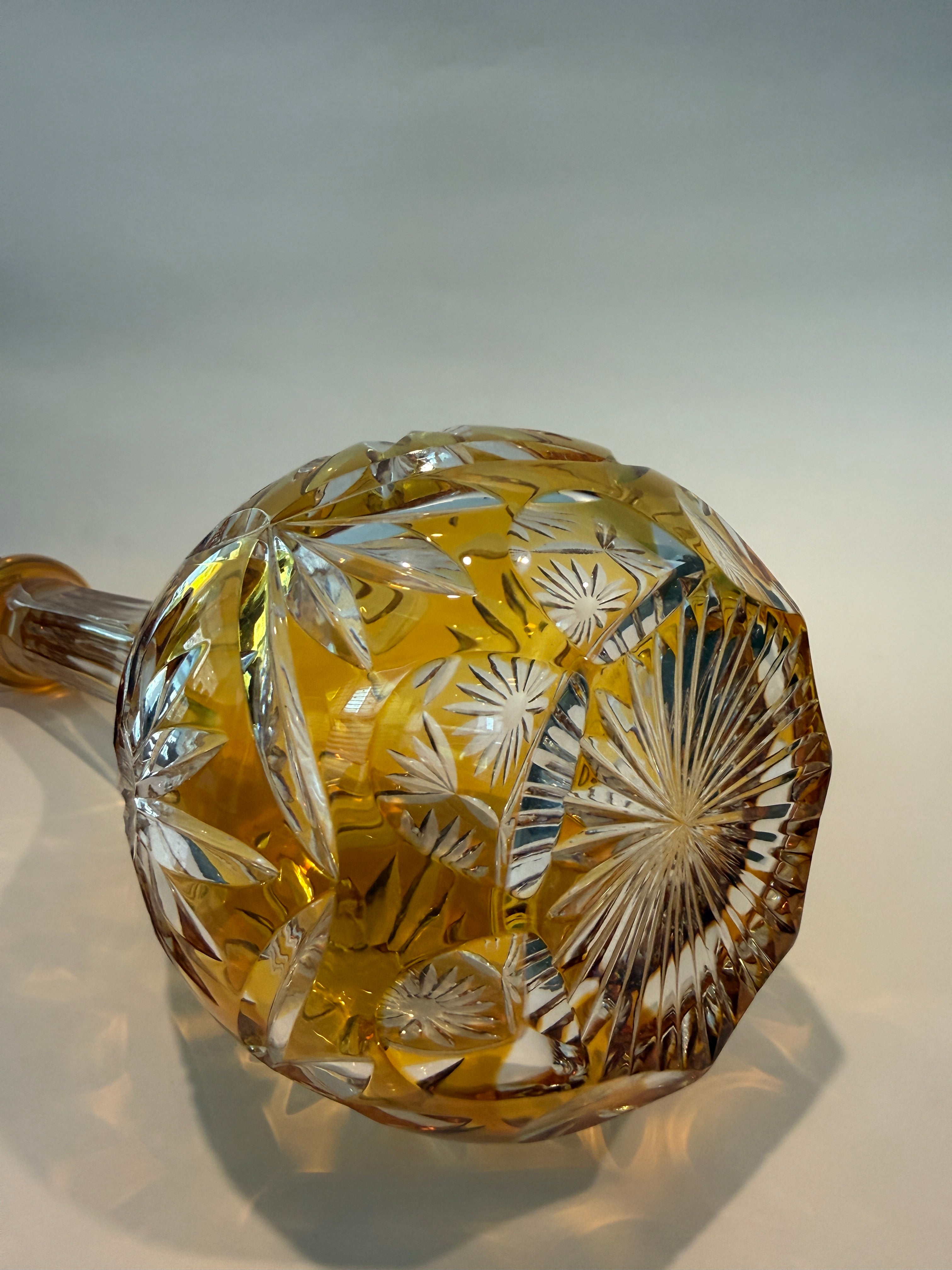 Vintage Nachtmann Traube Amber Decanter.