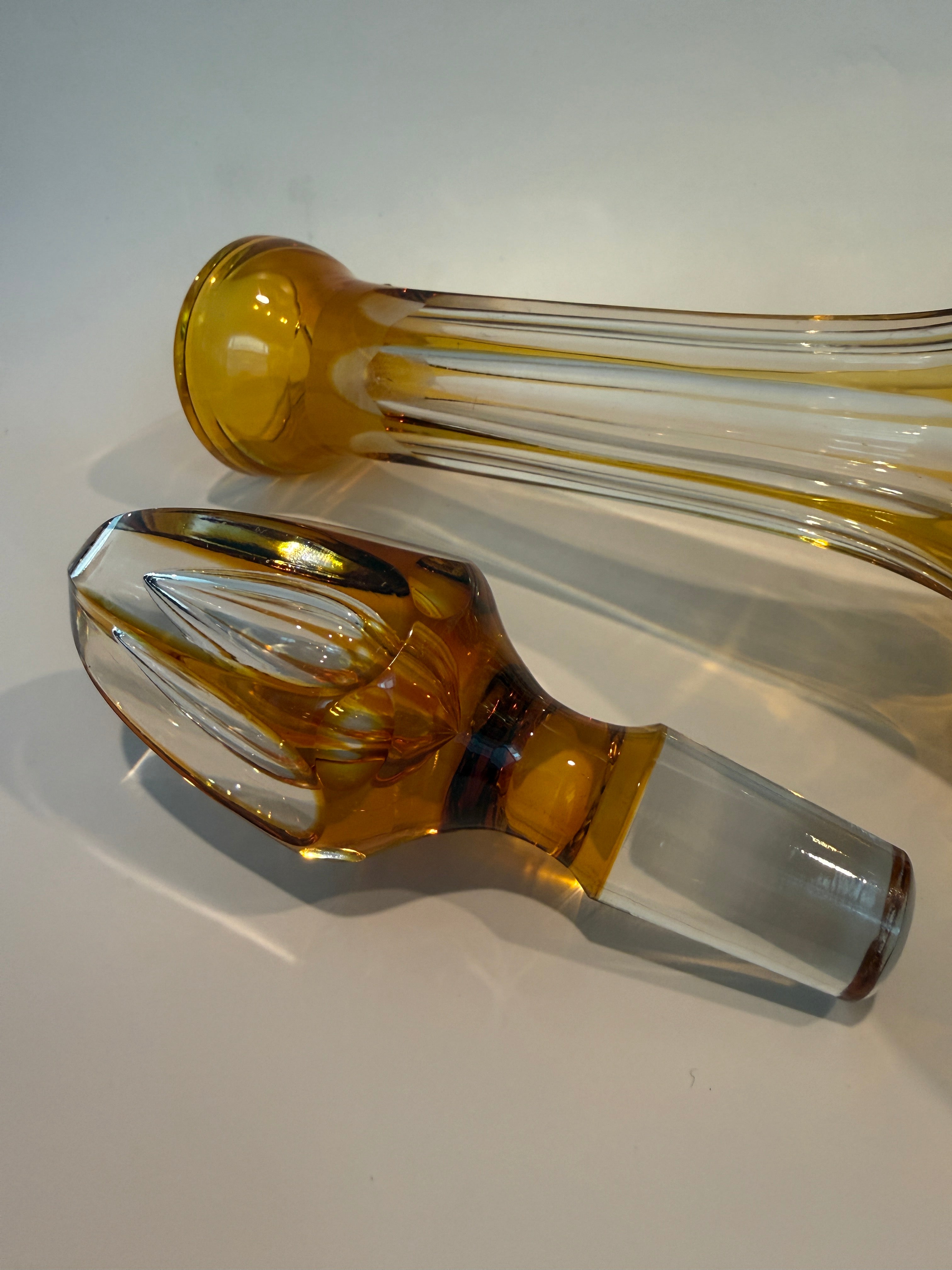 Vintage Nachtmann Traube Amber Decanter.