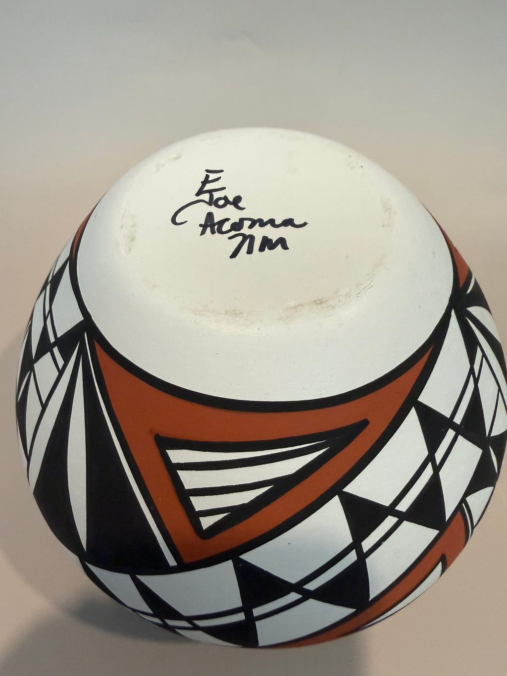 Acoma Pottery Bowl Signed.