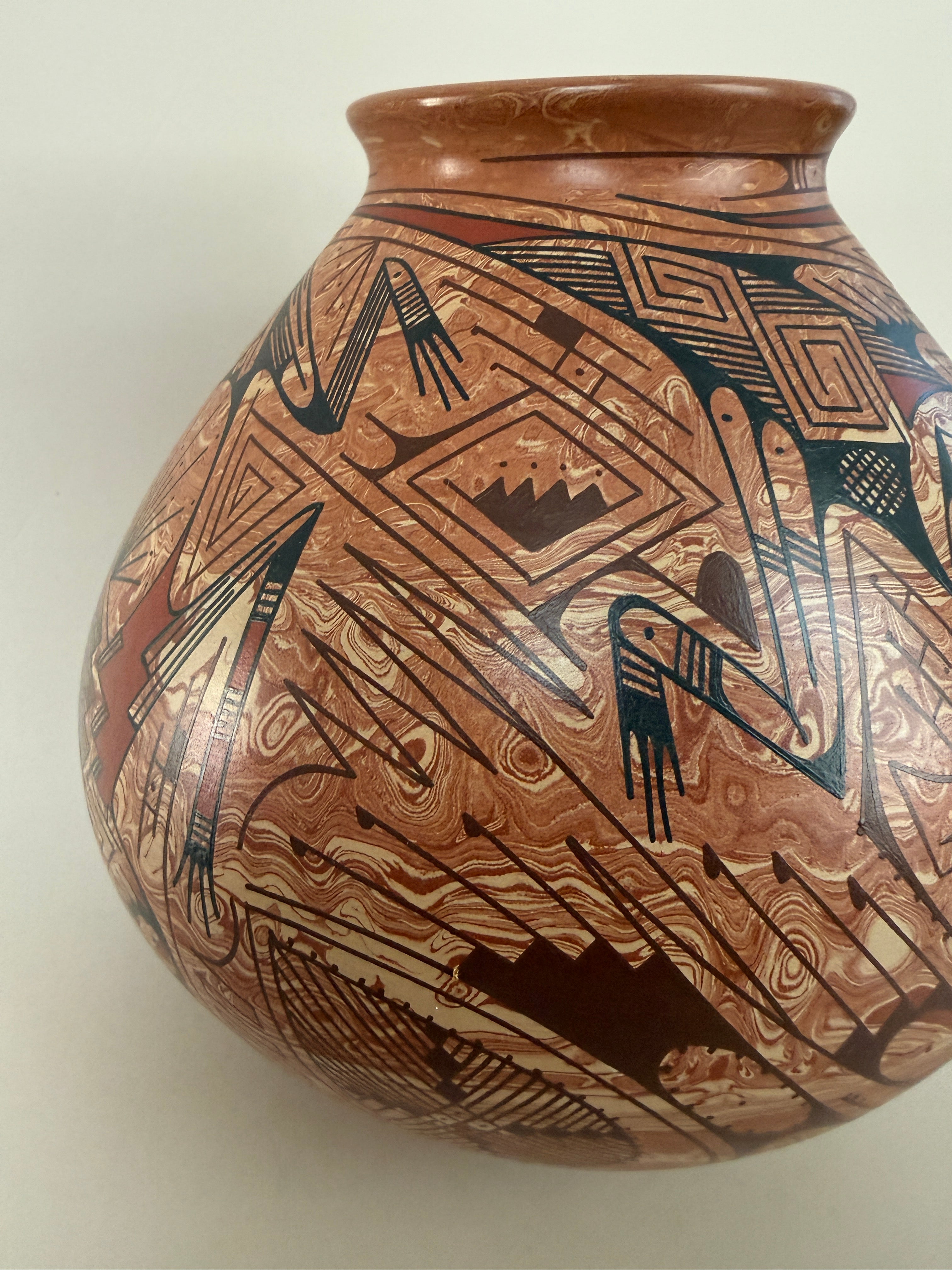 Vintage Mata Ortiz Ceramic Pot by Eduardo “Chevo” Ortiz.